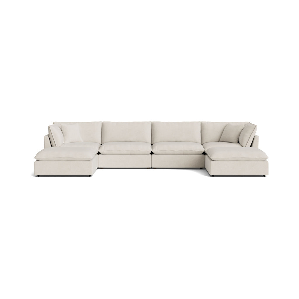 Chill Time Seccional modular en forma de U de 6 piezas, abedul