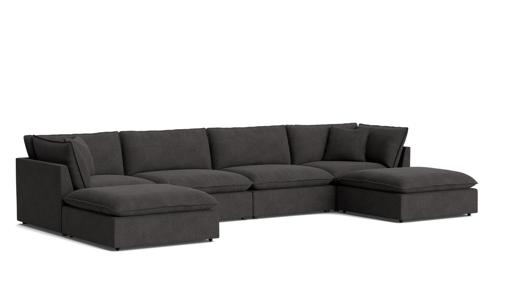 Seccional modular en U de 6 piezas Chill Time, Dark Shadow