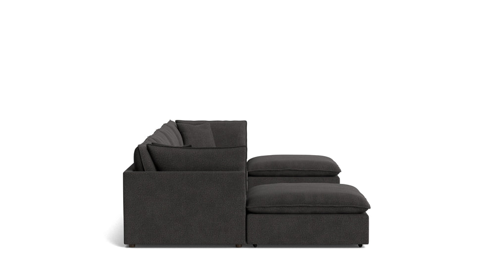 Seccional modular en U de 6 piezas Chill Time, Dark Shadow