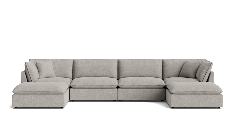 Chill Time Seccional modular en U de 6 piezas, gris jaspeado
