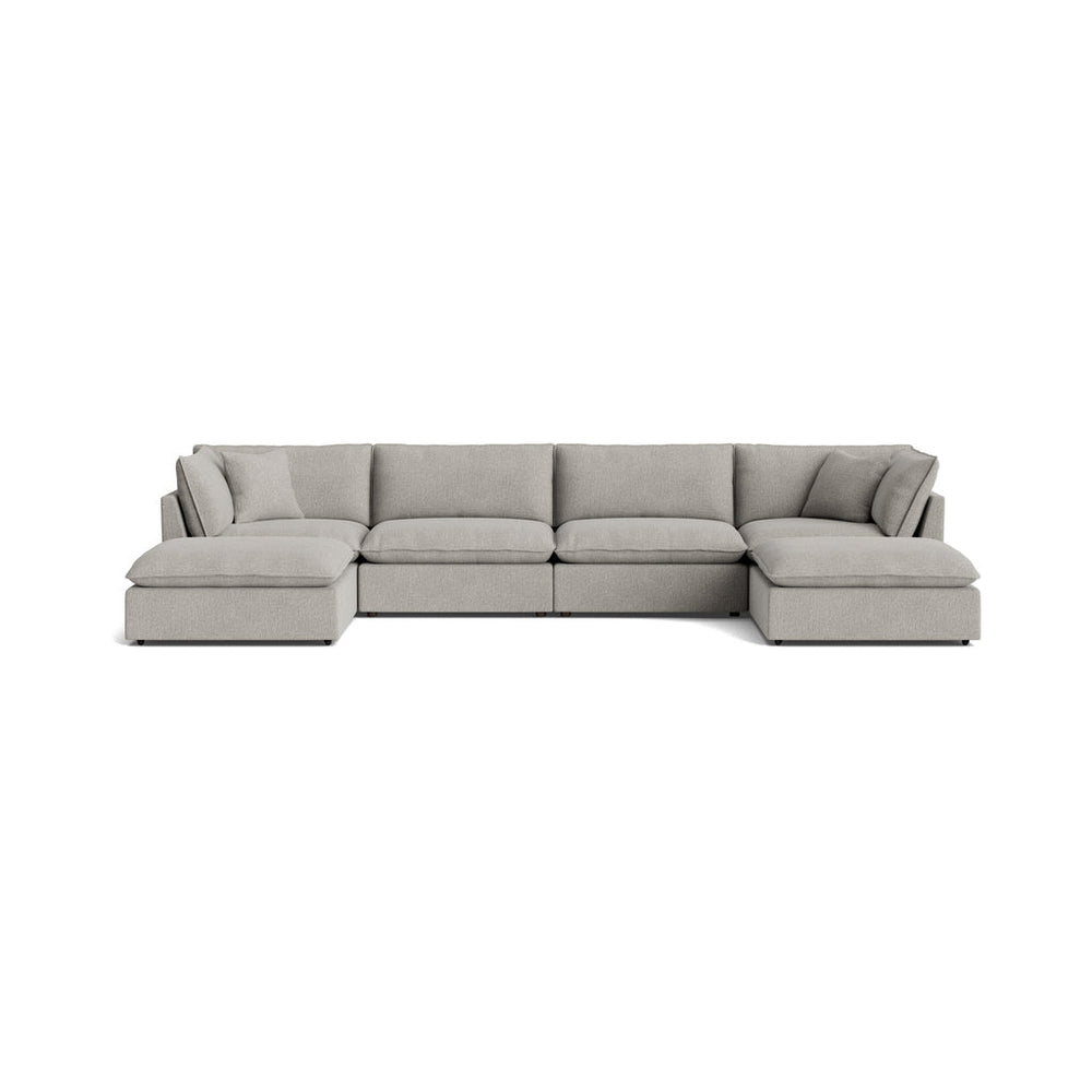Chill Time Seccional modular en U de 6 piezas, gris jaspeado