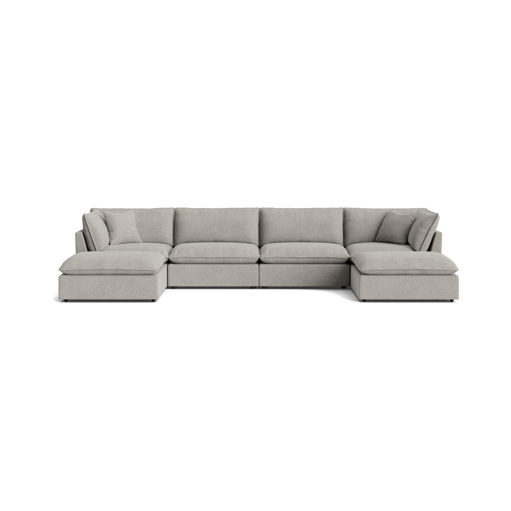 Chill Time Seccional modular en U de 6 piezas, gris jaspeado