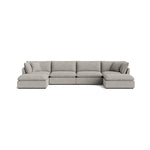 Chill Time Seccional modular en U de 6 piezas, gris jaspeado