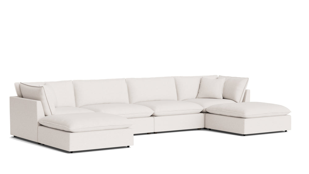 Chill Time seccional modular en forma de U de 6 piezas, Nomad Snow