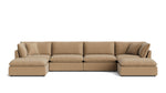 Seccional modular en forma de U Chill Time de 6 piezas, color avellana