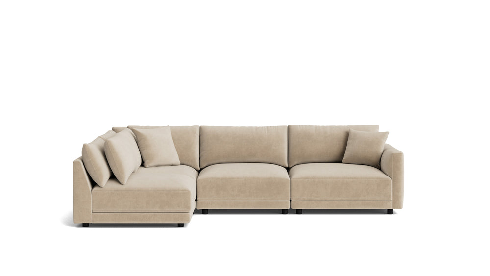 Soft Spot Seccional modular izquierdo de 4 piezas, anacardo