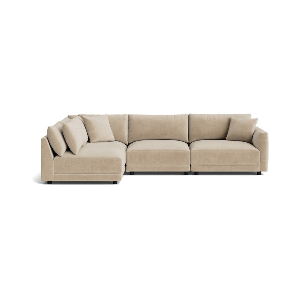 Soft Spot Seccional modular izquierdo de 4 piezas, anacardo