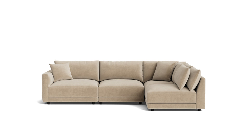 Soft Spot Seccional modular de 4 piezas, derecho, anacardo