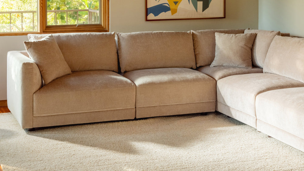 Soft Spot seccional modular cerrado de 5 piezas, Nomad Snow