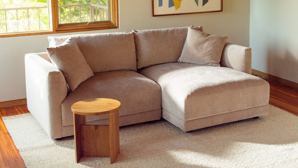 Soft Spot Seccional modular de 2 piezas, lado derecho, anacardo