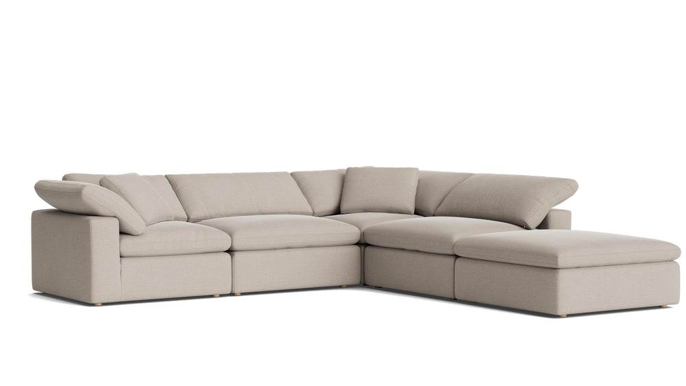 Movie Night™ Seccional modular de 5 piezas, grande, color piedra clara