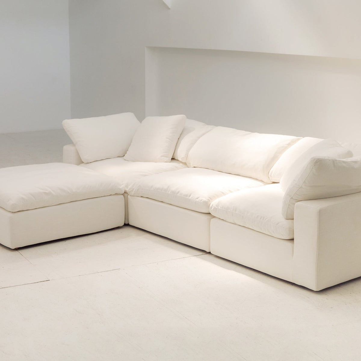 Movie Night™ Sofá seccional modular grande de 4 piezas, color crema