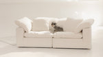 Movie Night™ Sofá modular de 2 piezas, grande, lino color crema