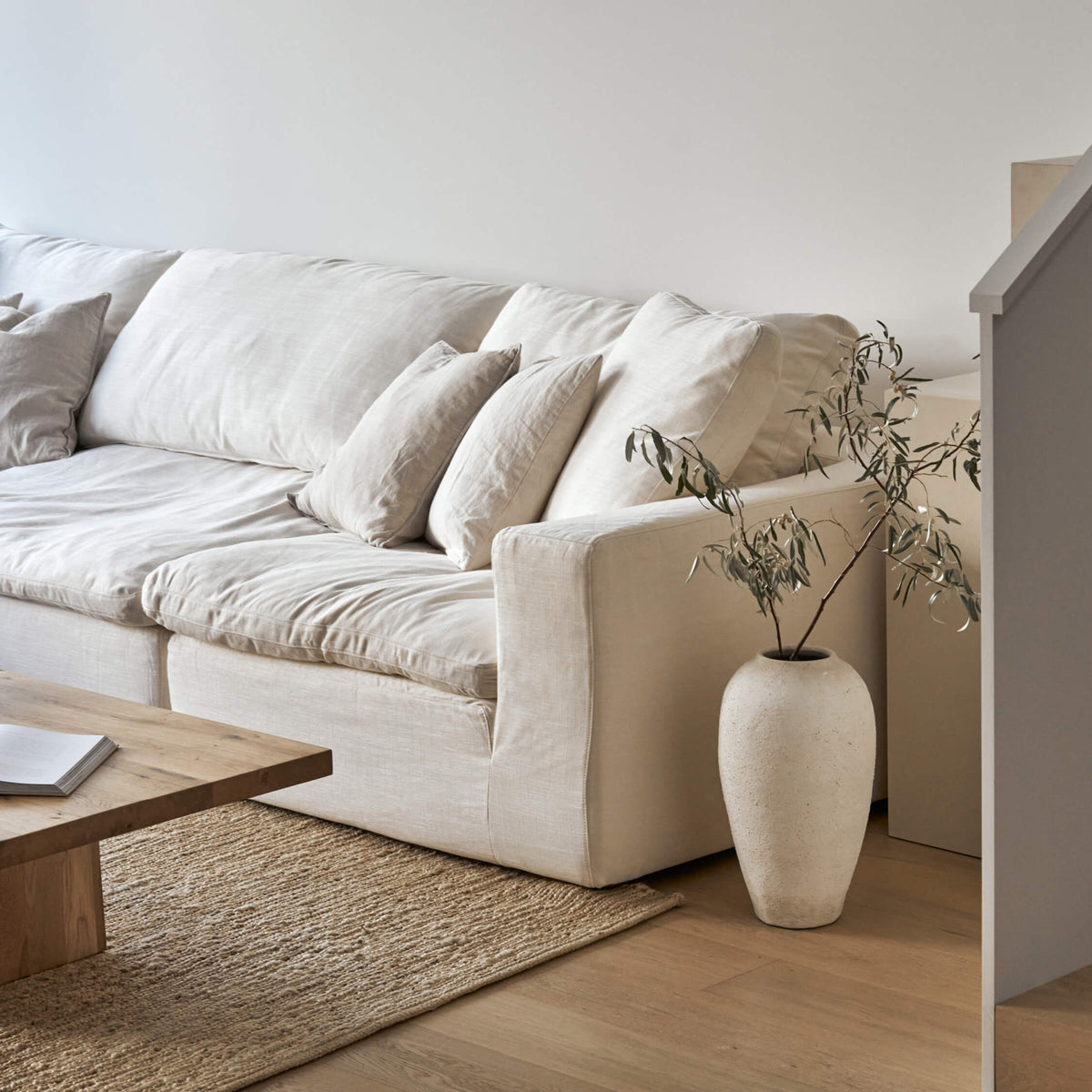 Movie Night™ Seccional modular de 3 piezas, grande, lino crema