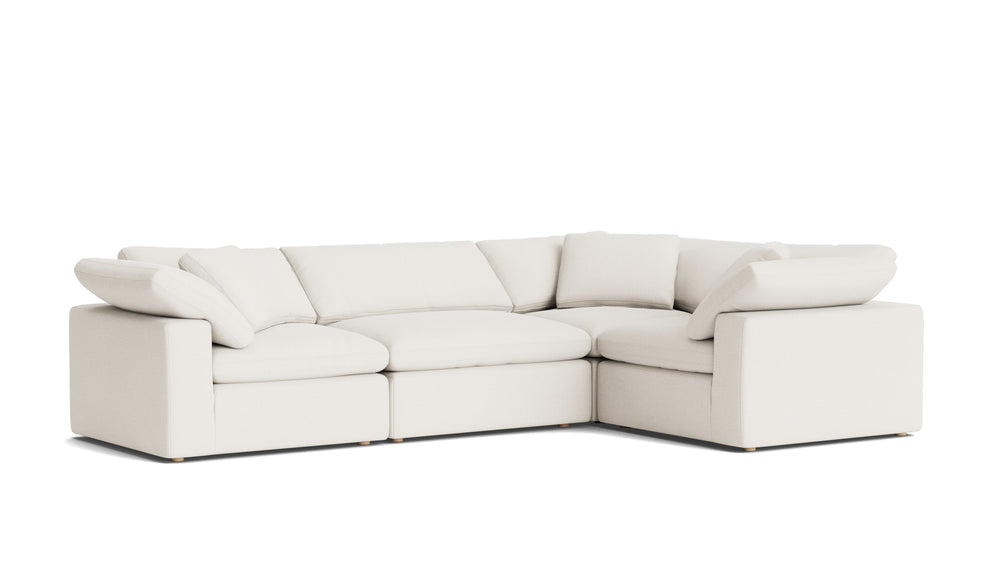 Movie Night™ Seccional modular de 4 piezas, cerrado, grande, lino crema