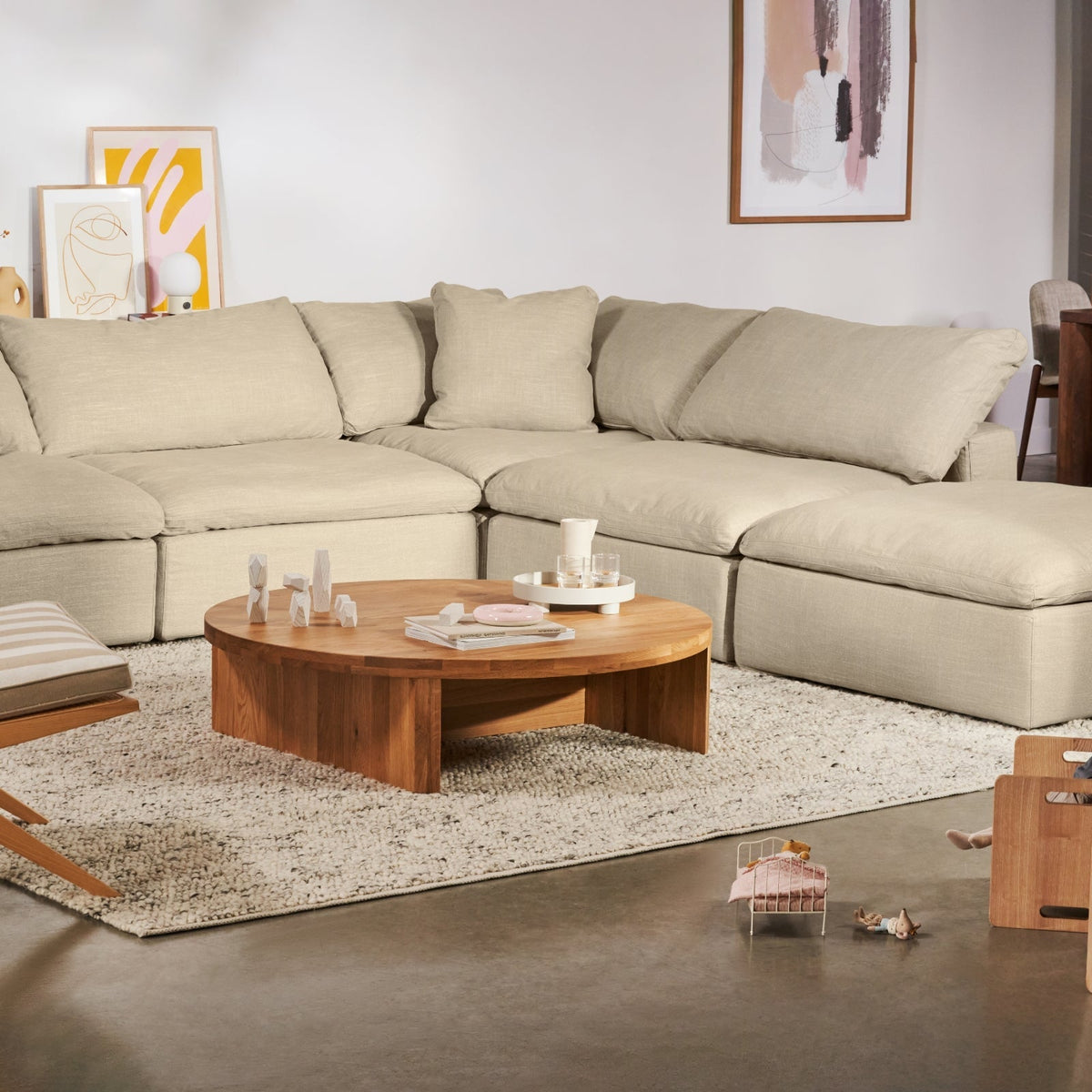 Movie Night™ Seccional modular de 4 piezas, cerrado, grande, piedra clara