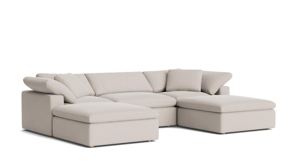 Movie Night™ Seccional modular en U de 5 piezas, grande, arcilla