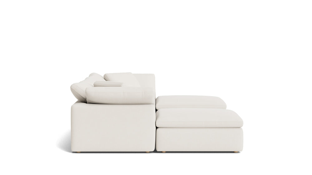 Seccional modular en forma de U Movie Night™ de 5 piezas, grande, en lino color crema