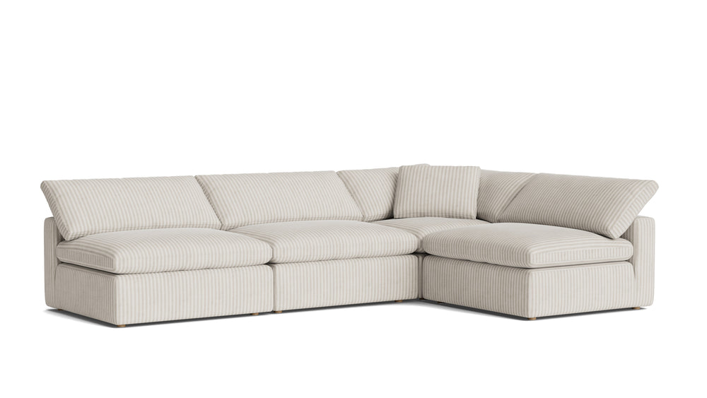 Movie Night™ Seccional modular abierto de 4 piezas, grande, Newport Stripe
