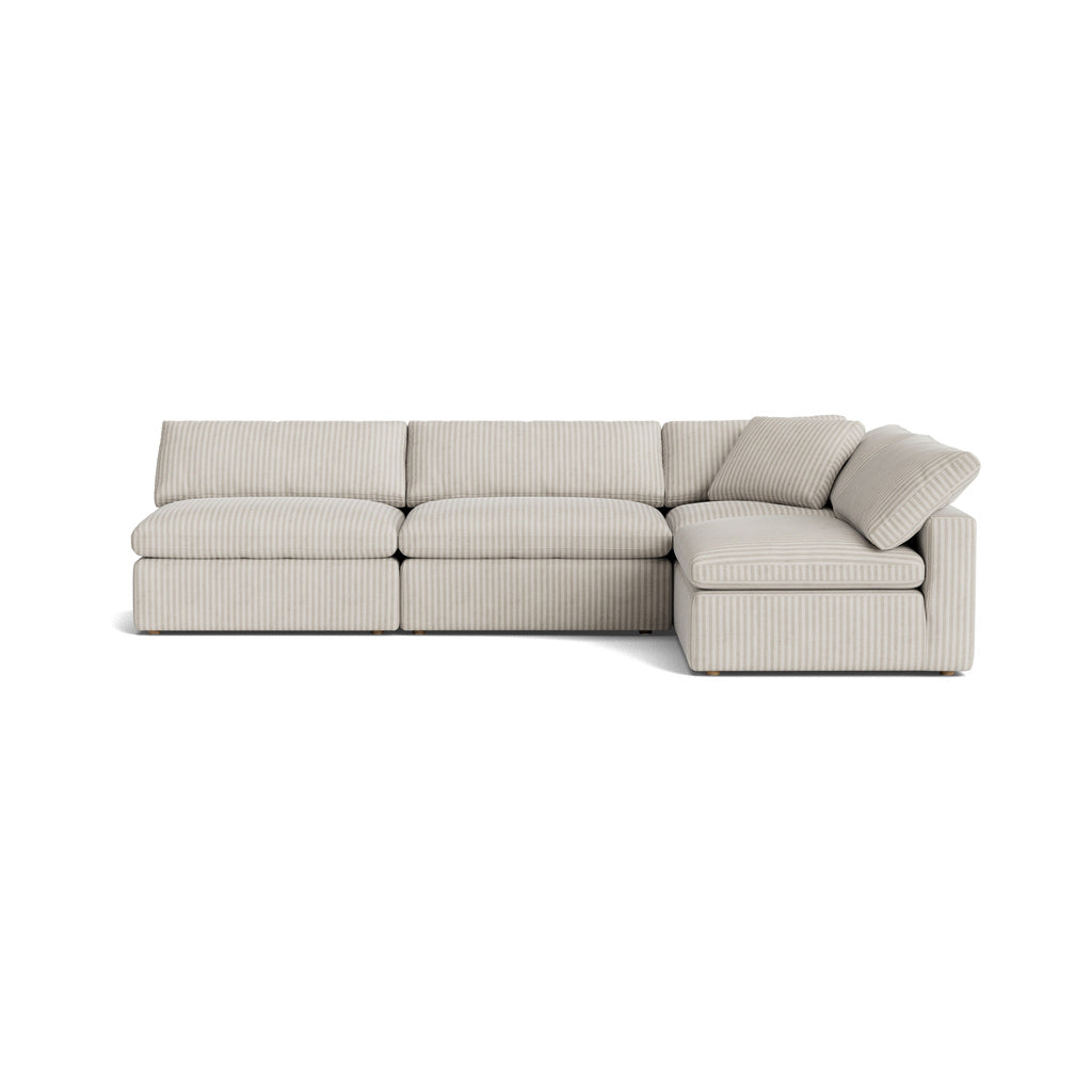 Movie Night™ Seccional modular abierto de 4 piezas, grande, Newport Stripe