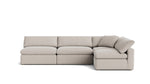 Movie Night™ seccional modular de 4 piezas, extremo abierto, grande, arcilla