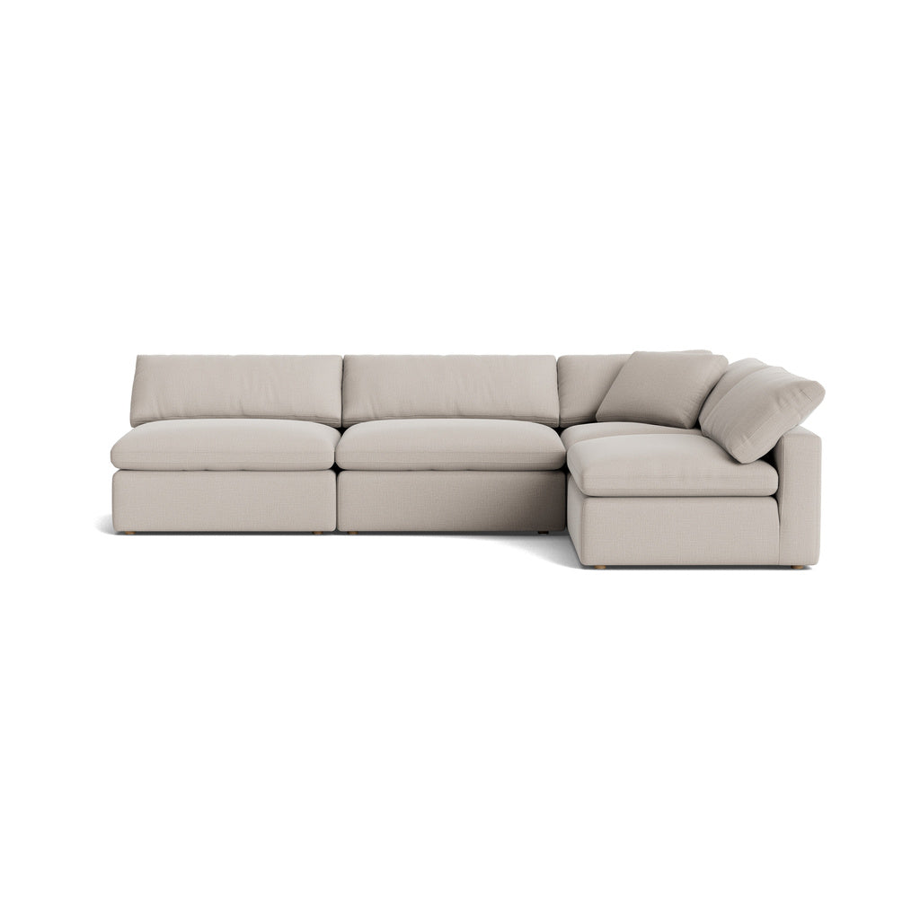Movie Night™ seccional modular de 4 piezas, extremo abierto, grande, arcilla