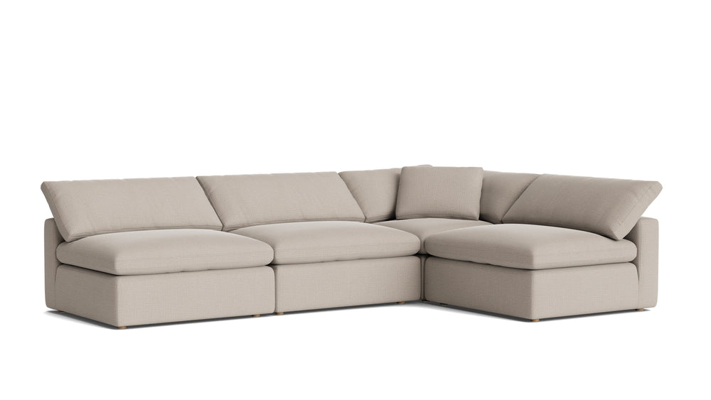 Movie Night™ Seccional modular de 4 piezas, abierto, grande, Pebble claro