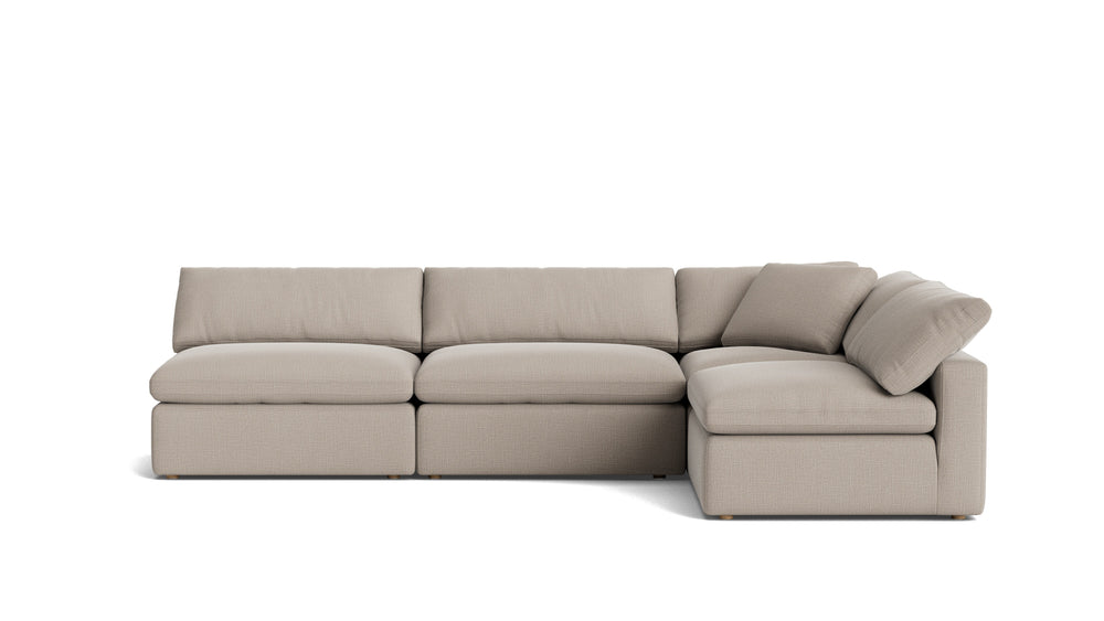 Movie Night™ Seccional modular de 4 piezas, abierto, grande, Pebble claro