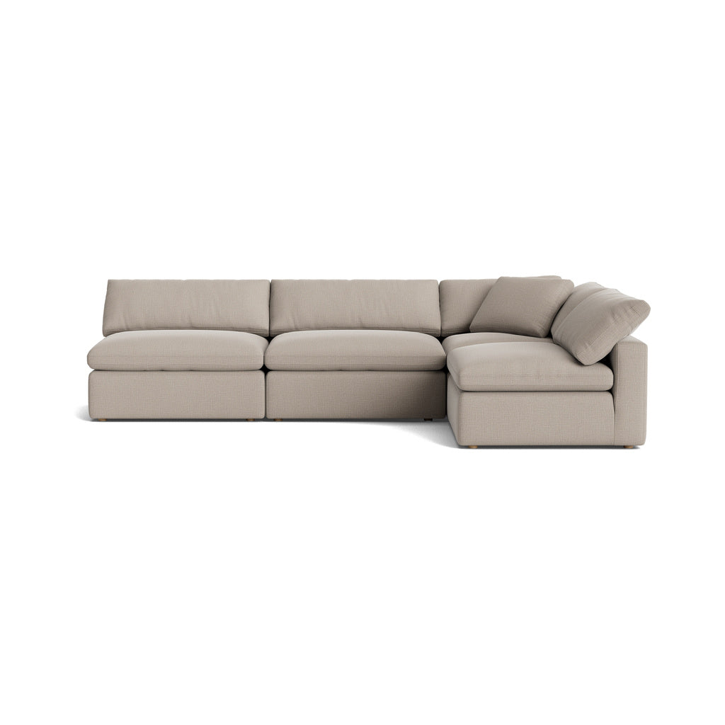 Movie Night™ Seccional modular de 4 piezas, abierto, grande, Pebble claro