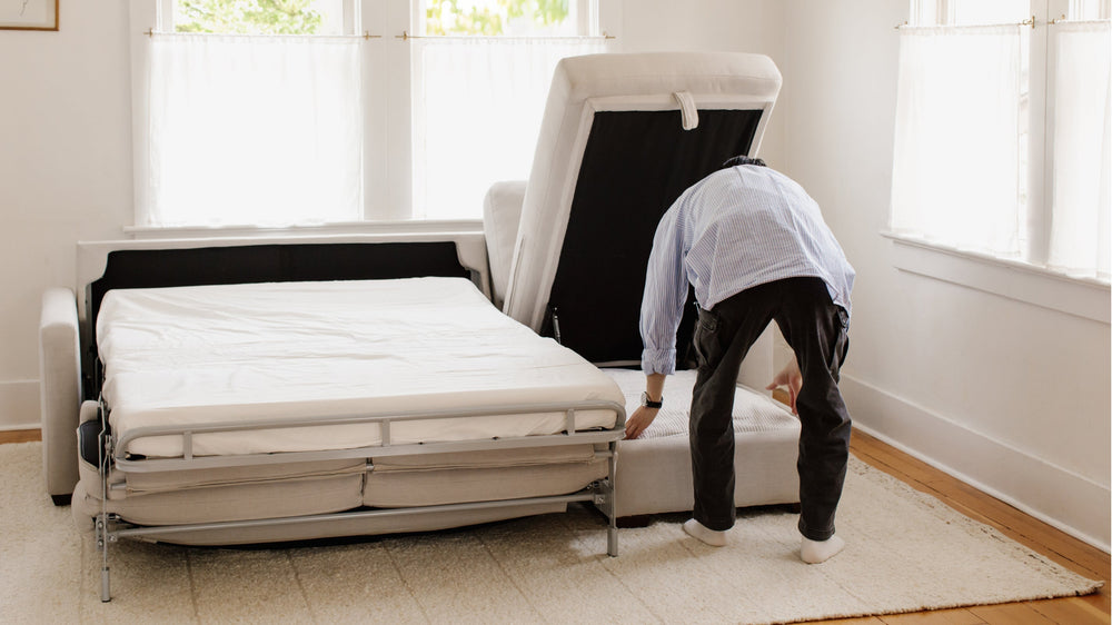 Seccional con sofá cama Sleep Over (izquierda o derecha), Full, arcilla