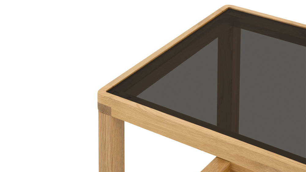 Mesa auxiliar Glimpse, roble blanco