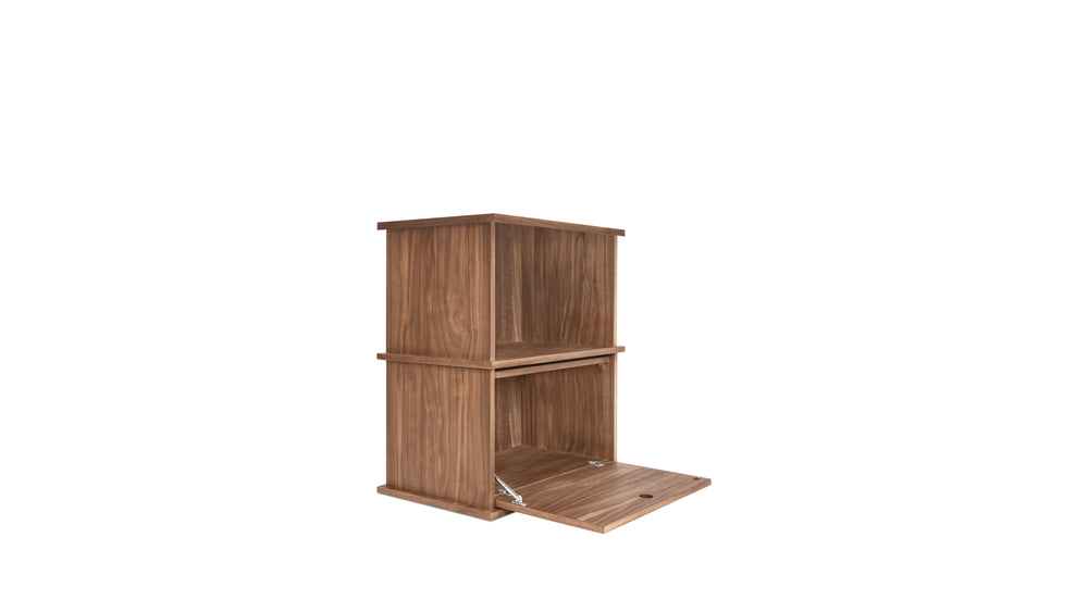 Keep Stacking Storage System, 2 piezas, abierto y cerrado, nogal