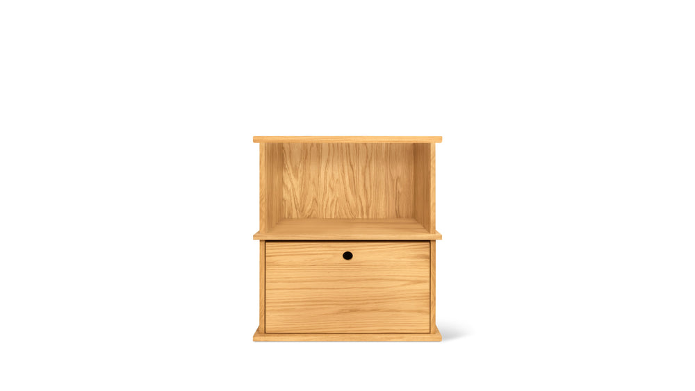 Keep Stacking Storage System, conjunto de 2 piezas (una abierta y una cerrada), roble blanco