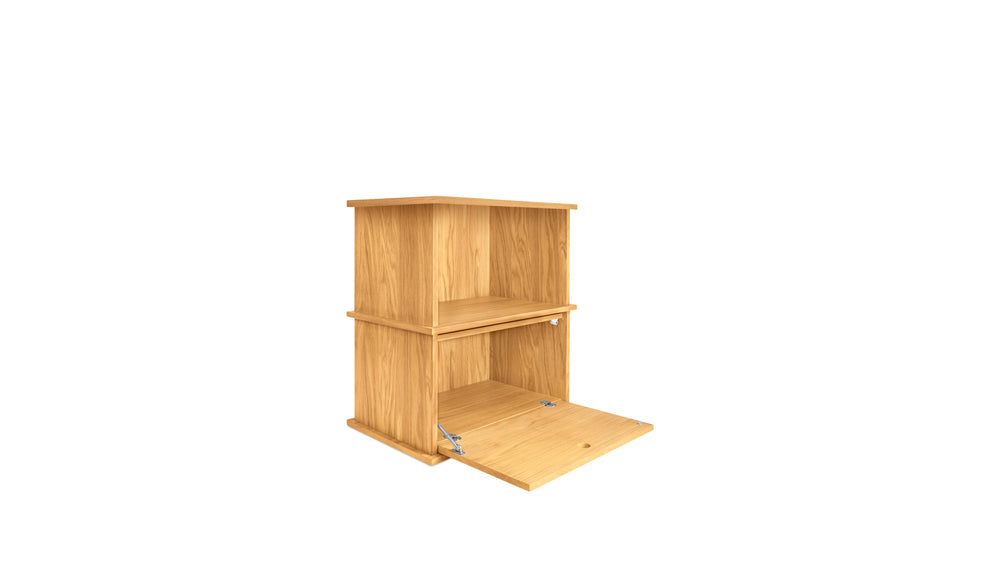 Keep Stacking Storage System, conjunto de 2 piezas (una abierta y una cerrada), roble blanco