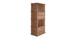 Keep Stacking Storage System — conjunto alto de 4 piezas, abierto y cerrado, nogal
