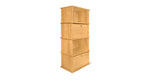 Keep Stacking Storage System — conjunto de 4 piezas altas, con módulos abiertos y cerrados, en roble blanco