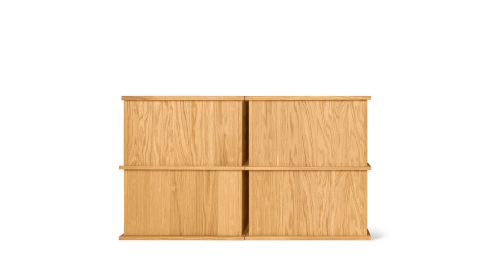 Keep Stacking Storage System, de 4 piezas, abiertas y cerradas, roble blanco