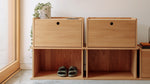 Keep Stacking Storage System, de 4 piezas, abiertas y cerradas, roble blanco