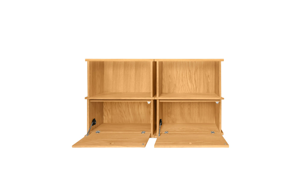 Keep Stacking Storage System, de 4 piezas, abiertas y cerradas, roble blanco