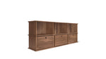 Keep Stacking Storage System, 6 piezas, abiertas y cerradas, nogal
