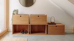 Keep Stacking Storage System, 6 piezas, abiertas y cerradas, nogal