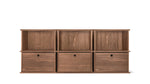 Keep Stacking Storage System, 6 piezas, abiertas y cerradas, nogal