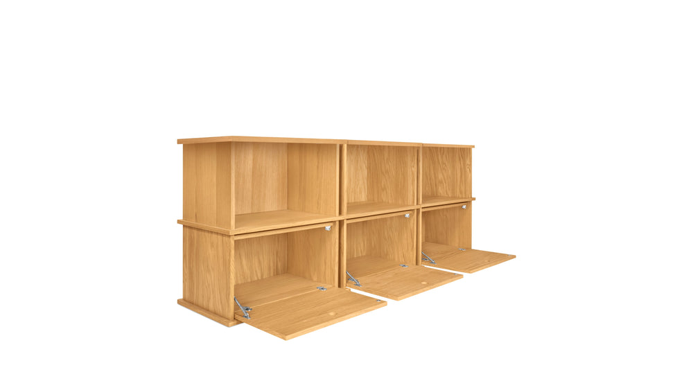 Keep Stacking Storage System, 6 piezas, abiertos y cerrados, roble blanco